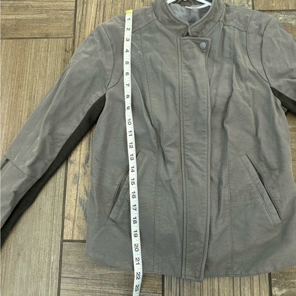 FREE PEOPLE Faux Leather Jacket In Steel Grey size 8 - Picture 11 of 13